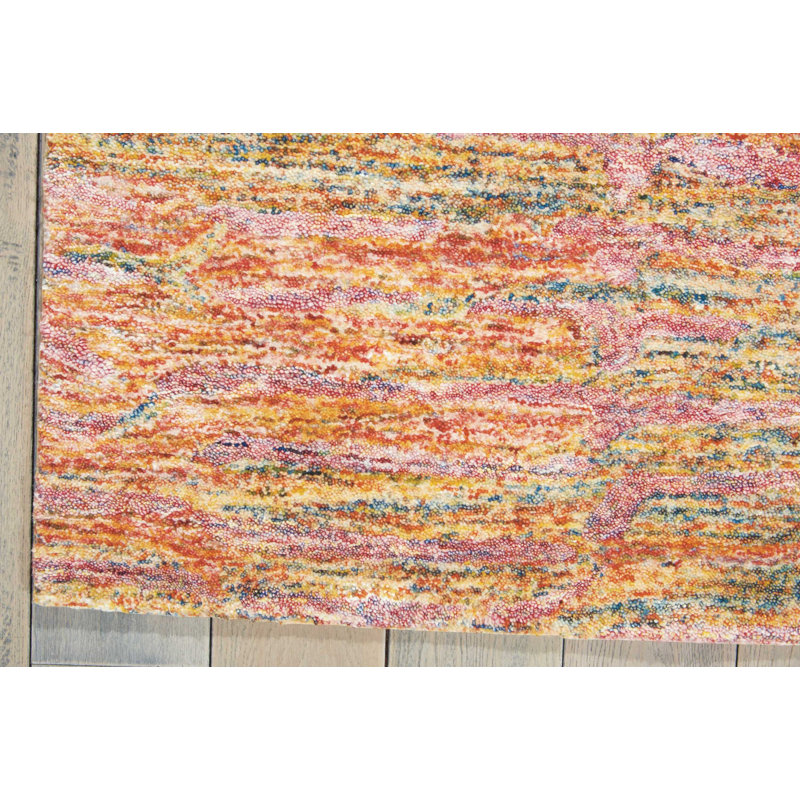 Tapis à motif abstrait opale de feu touffeté à la main Nyssa, Rectangle 9 pi 9 po x 13 pi 9 po