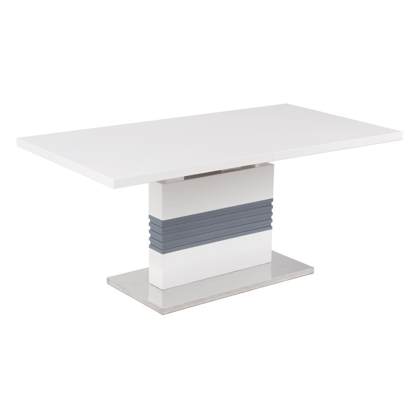 Table de salle à manger extensible Wescott, Blanc / Gris