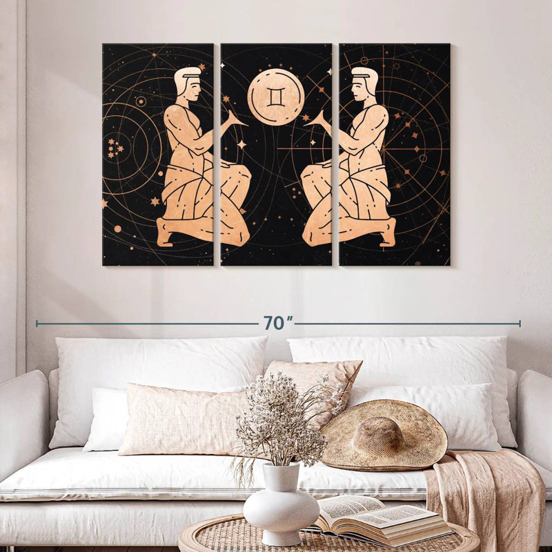 Signe du zodiaque Adella Gemini, H 32 po x l 50 po