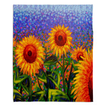 Sunflowers Anti-Pill Premium No-Sew Throw Fleece Fabric Kit (50x60)