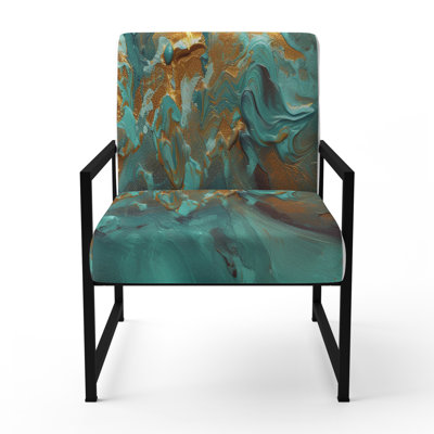 Fauteuil d'appoint Kintsugi Retro Glam Vintage Gold On Turquoise
