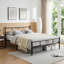 Aaru Heart Design Metal Bed Frame with Headboard & Footboard-87888726-87888728