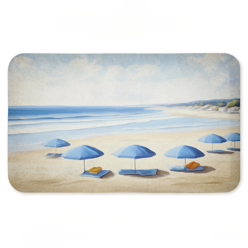 Tapis de sol anti-fatigue Summer Beach, imprimé par Kim Allen, 30 po x 18 po