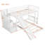 Lit simple au-dessus de lits superposés avec tiroirs et conceptions d'escalade polyvalentes
