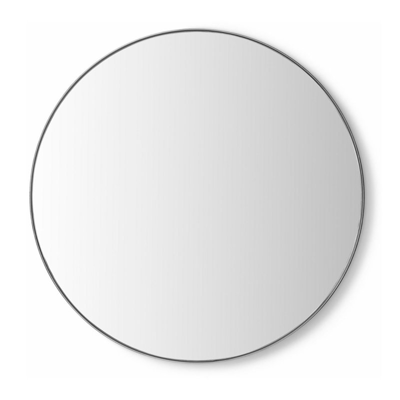 Aalina Stainless Steel Round Mirror, Brushed Nickel, 48" x 48"