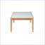 Bois naturel & amp; Table basse en verre givré pour le salon, plateau durable facile à nettoyer