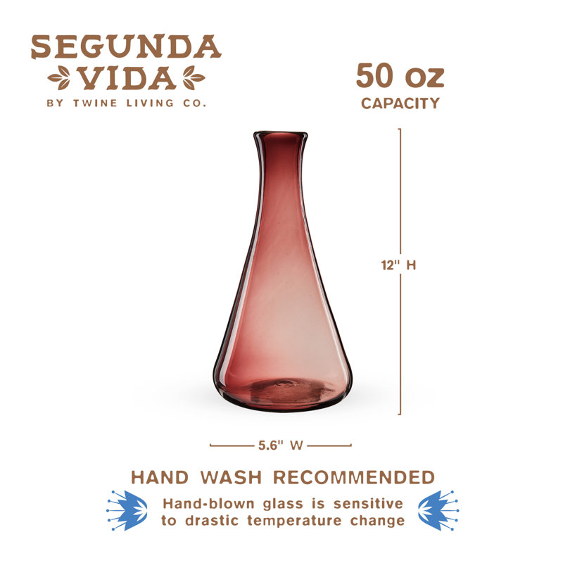 Rosado Hand Blown Recycled Glass Wine Decanter