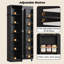 Garde-manger étroit avec 12 tablettes de rangement, armoire de rangement mince à porte simple de 72 po avec 6 tablettes réglables, support de porte et roulettes verrouillables -1455420537