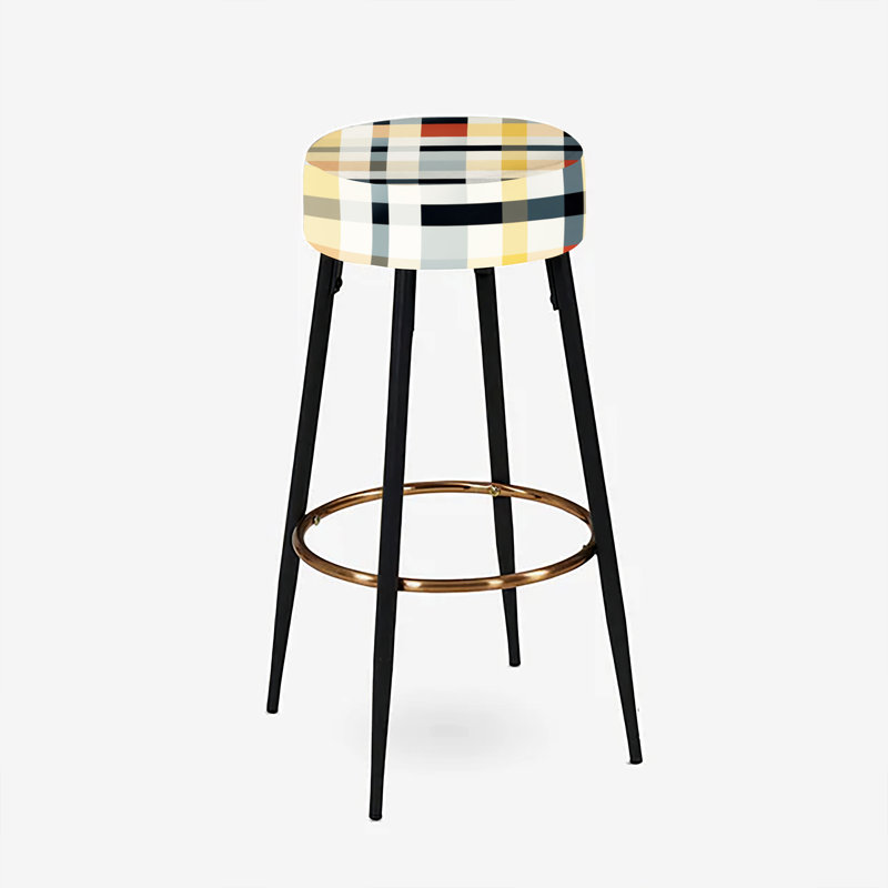 Ensemble de 2 tabourets de bar écossais noir et crème Sophistication