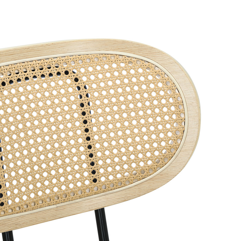 46cm H Polyurethane Upholstered Metal Round Back Parsons Chair in LATTE