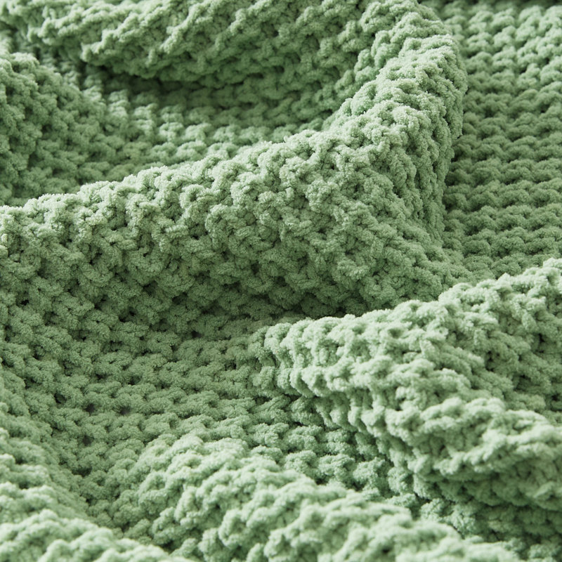 Waffle knit throw blanket, Sage