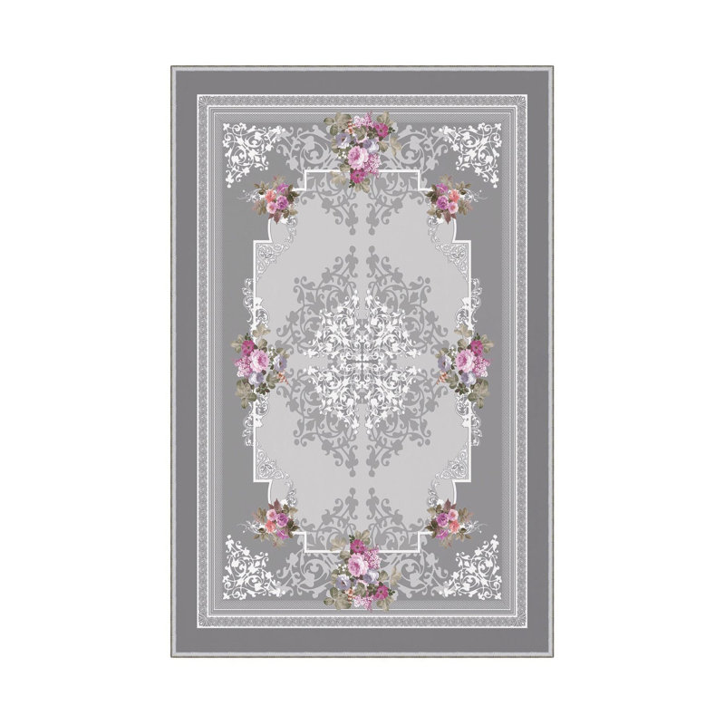 Stylish Hall Carpet (3.3 x 4.9 ft), 100% Polyester, 0.3 in Pile Height | Antibacterial, Non-Slip PVC Dot Underside | Woven Design with 3D Digital Printing | Machine Washable, Perfect for Home Décor & Comfort