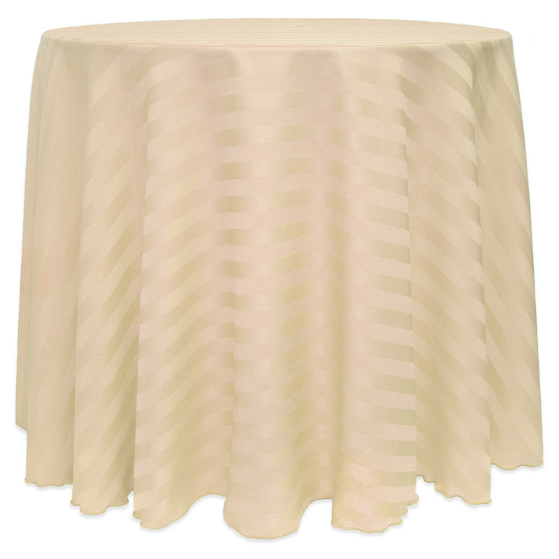 Ultimate Textile Satin Stripe Rectangular Tablecloth, Cafe, 1, 120" x 120"