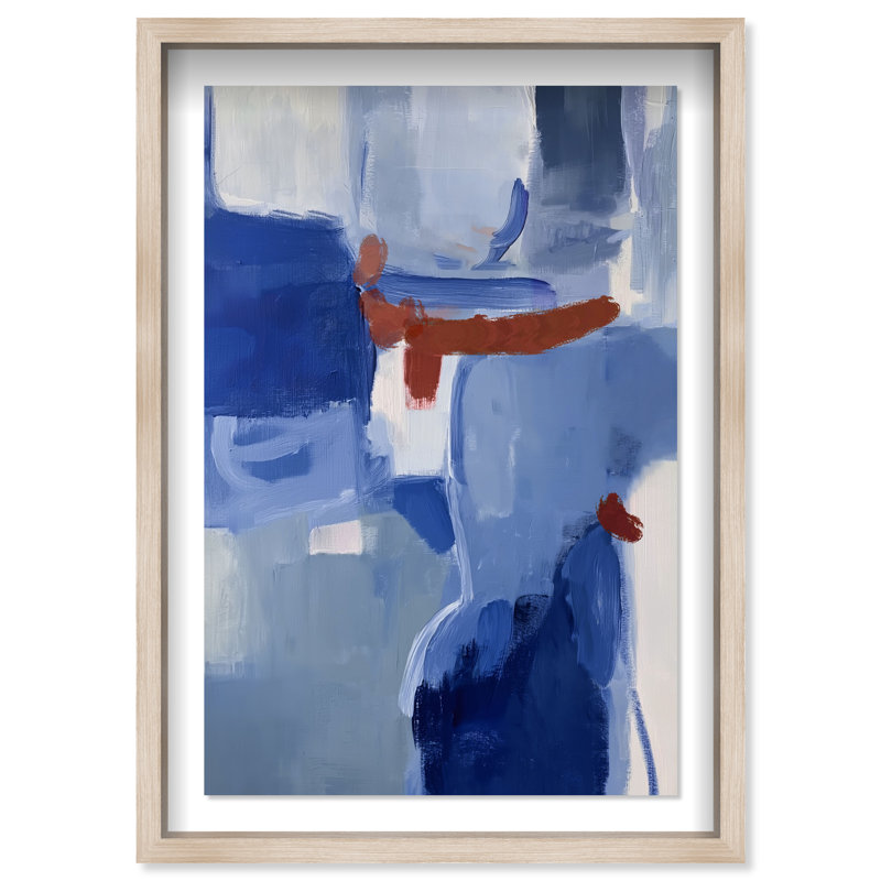 Painterly Brick Shadowbox Abstract Print by Oliver Gal, Black Frame, 10 x 15, 16.5"H x 11.5"W, Natural Oak Frame