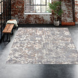 Esterley Abstract Area Rug in Ivory/Gray