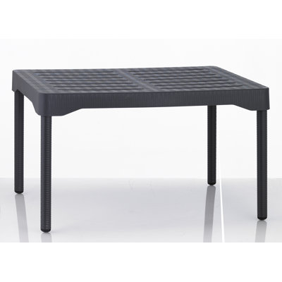Olly 74cm Technopolymer Rattan Style Rectangular Coffee Table - Dark Grey