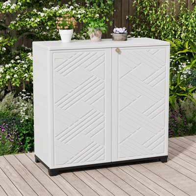 Kinying Outdoor Storage Cabinet Waterproof, 34"X15"X33" Outdoor Storage Box For Garden/Balcony/Bathroom, All Weather Outdoor Storage Shed With 1 Shelf by KINYING