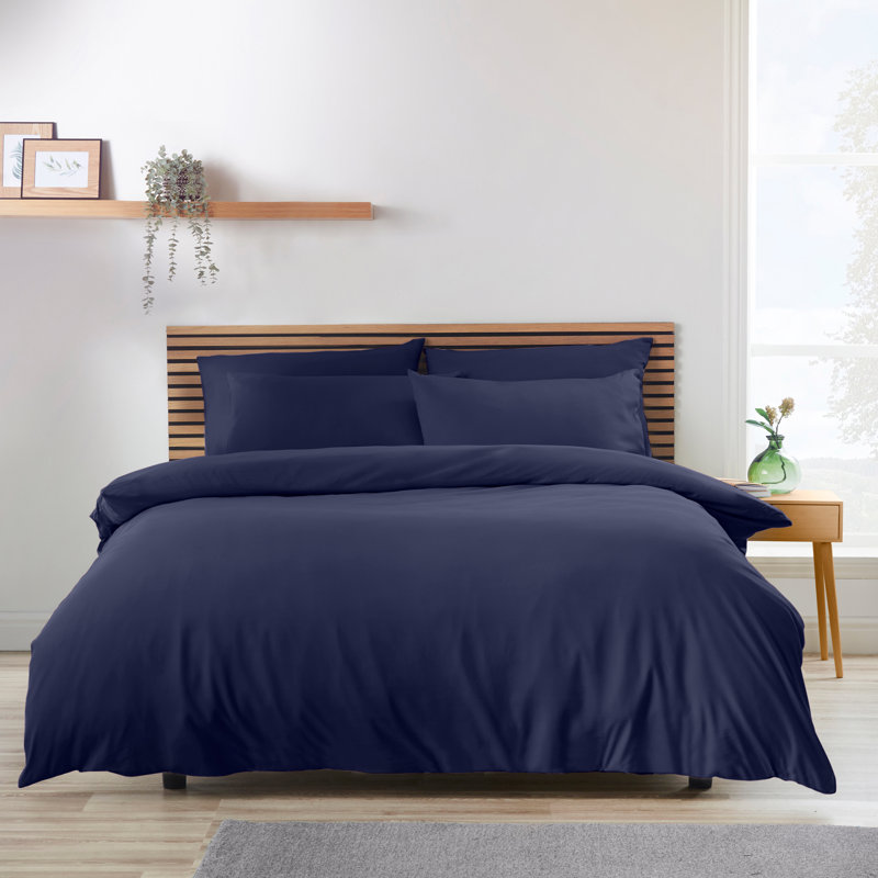 So Soft Easy Iron Duvet Cover Set, Navy, Kingsize - 2 Standard Pillowcases