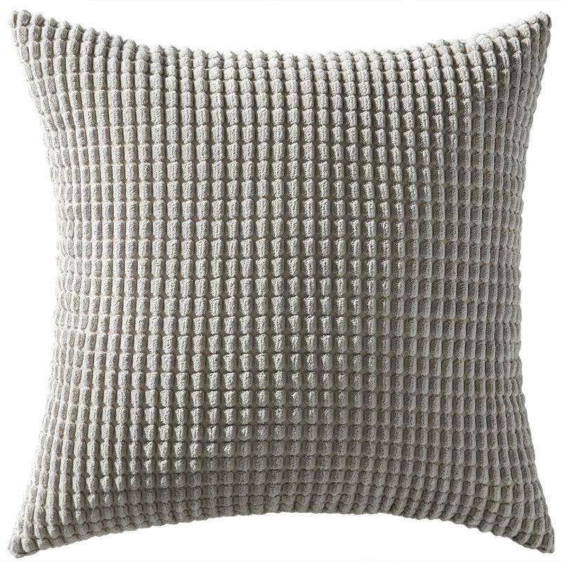 Coussin en velours côtelé doux, 20 po x 20 po, Sable