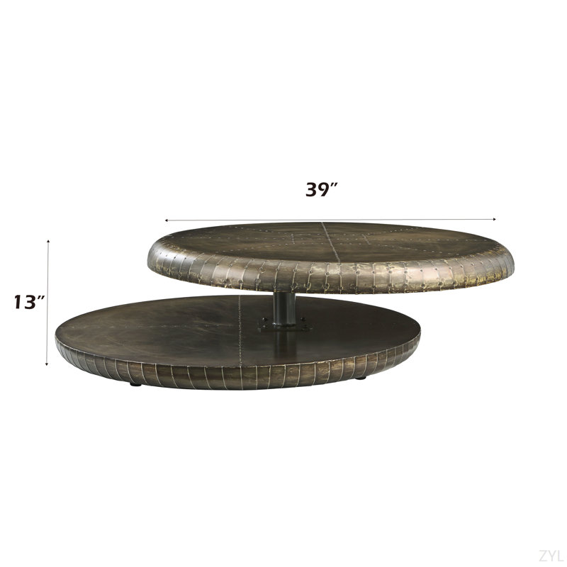 Table basse en bronze à finition aluminium