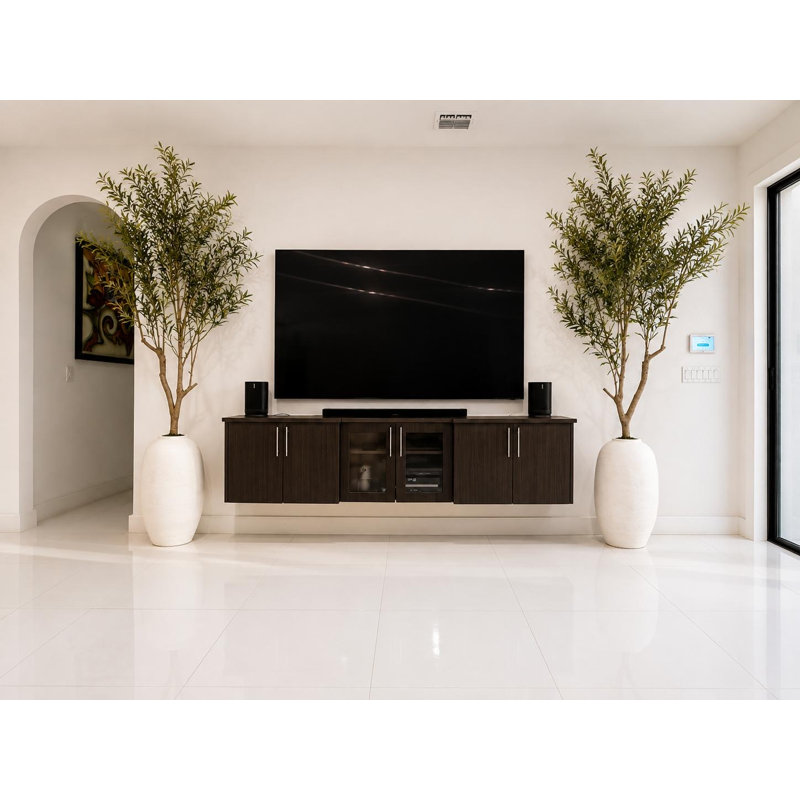 Artificial Olive Tree In White Konos Vase, White