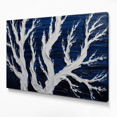 Impression sur toile horizontale cyprès rayé blanc et bleu