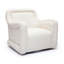 Chaise pivotante en chenille tressée crème Ruyle