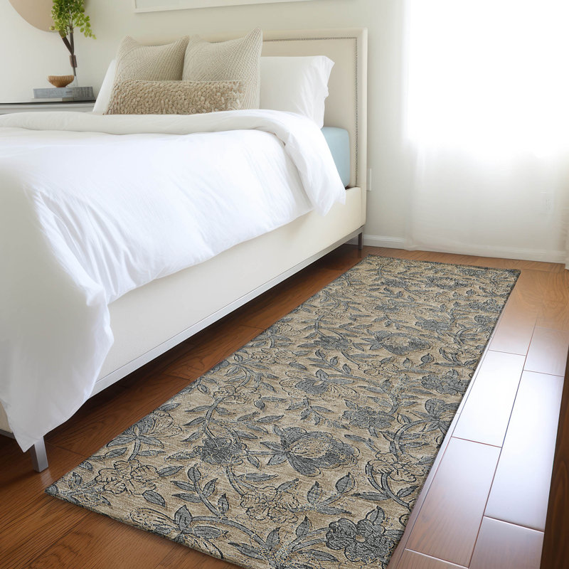 Tapis kaki Mahaney ACN771 intérieur / extérieur lavable à la machine, Runner 2'3" x 7'6"