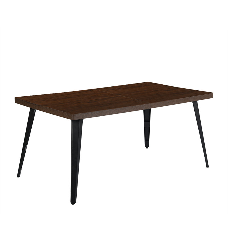  Table de salle à manger de 63 po en bois brun et noir et acier
