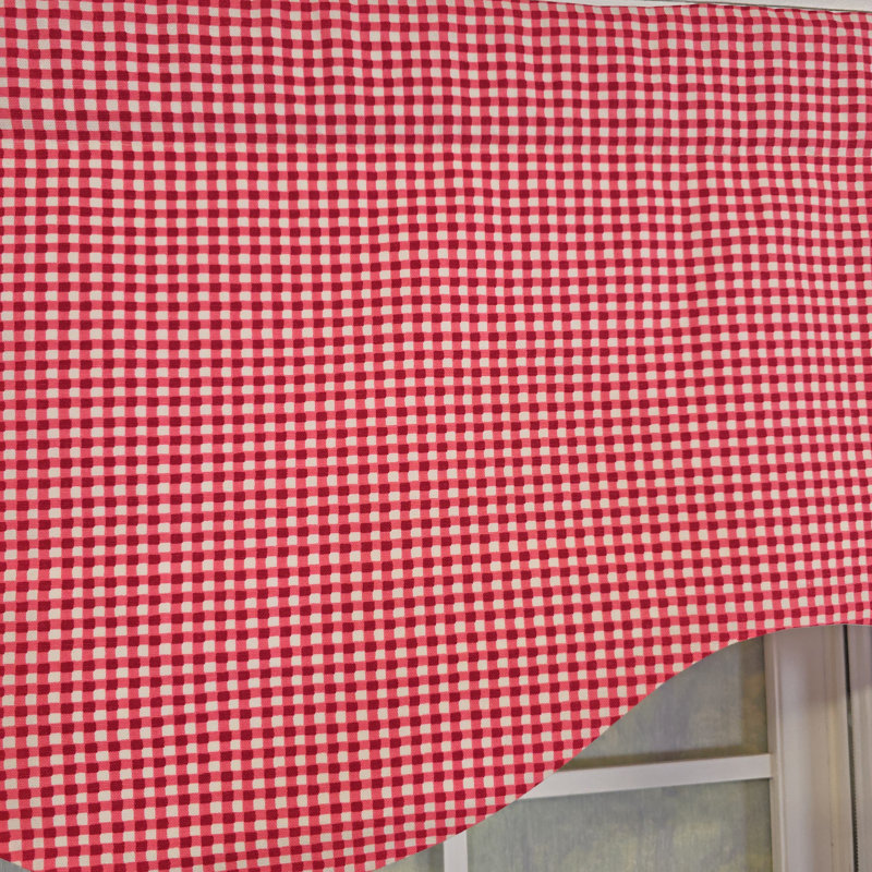 Cherry Check Cornice Valance