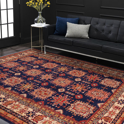 Southwestern Kelson Zander Blue/Beige Wool Rug - 8'3'' X 9'11''