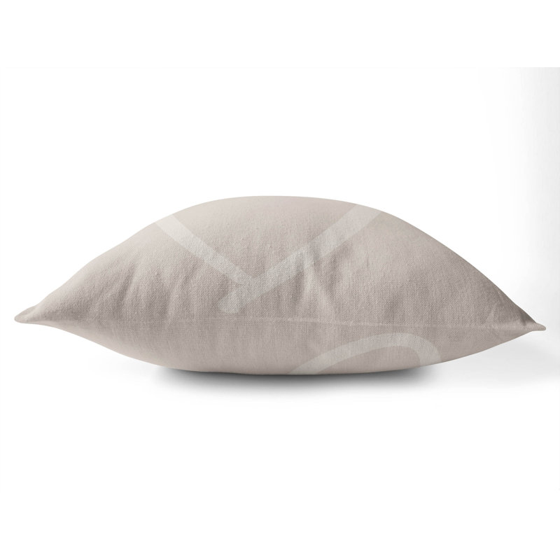 Coussin Love, H 18 po x l 18 po, Taupe / géométrique
