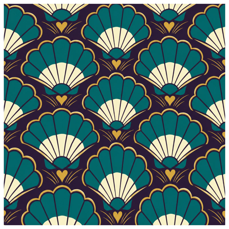 Art Deco Shell Pattern Duvet Covers, King