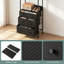 Black Freestanding Open Wardrobe Coat Stand, Heavy Duty Garment Rack with 3-Position Adjustable Hanging Rail, Storage Shelves & 3 Fabric Drawers for Entryway, Bedroom & Cloakroom