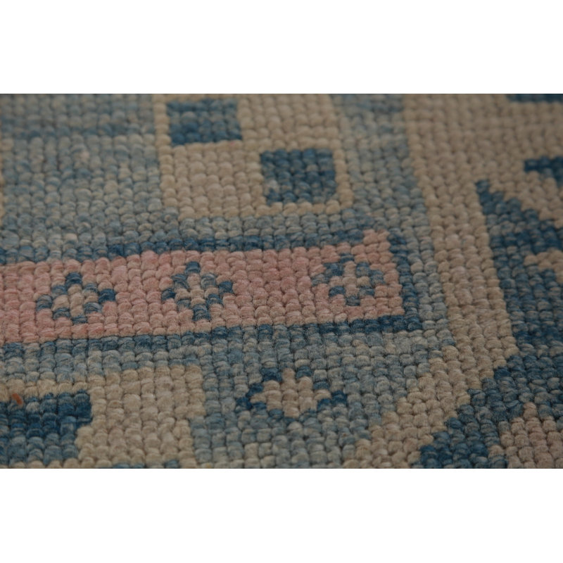 Tapis de couloir bleu Oushak