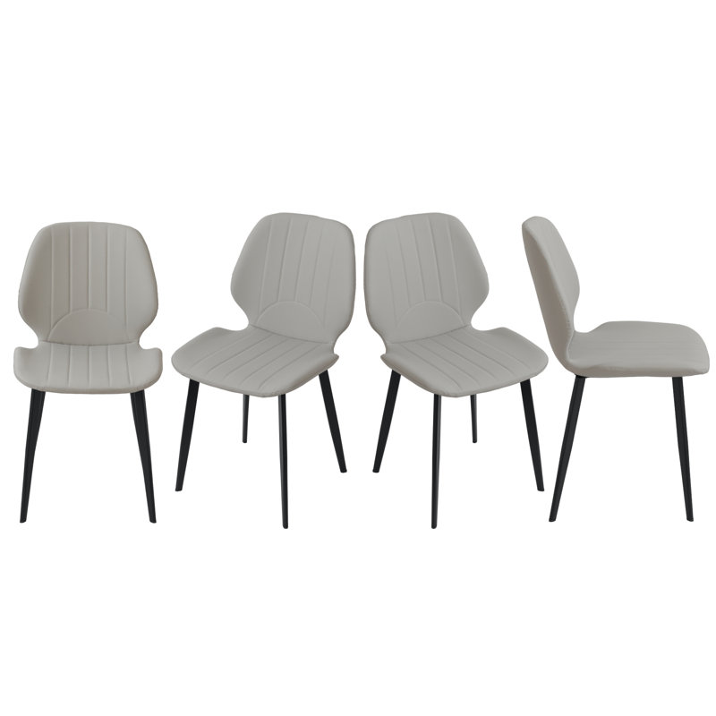 Faux Leather Upholstered Side Chair, Gray