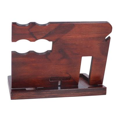 Support de rangement pour bureau avec porte-lunettes en bois
