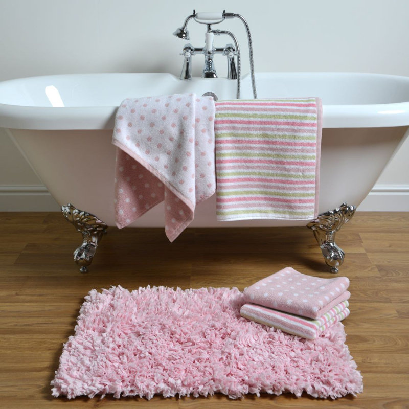 Ayvaz Super Soft Polka Dot Spot Bath Sheet, Pink