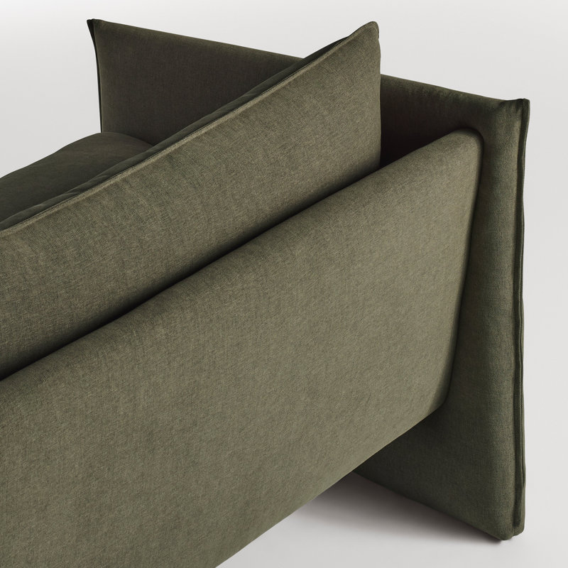 Softmore Sofa, Kvadrat Guest Fatigue Polyester, 34" H x 96" W x 40" D