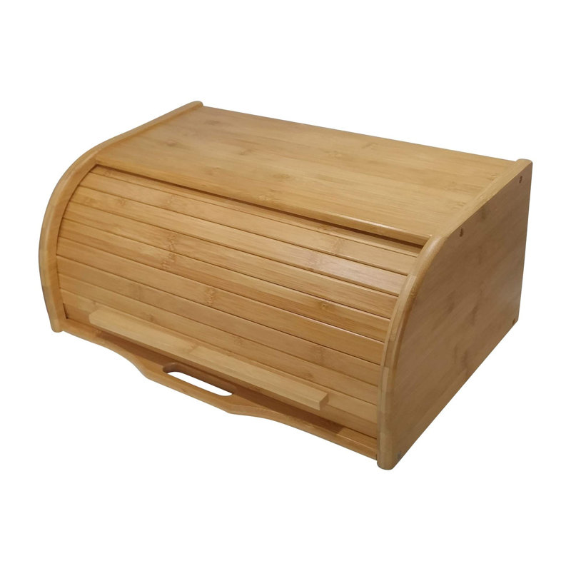 Large Bread Box Bread Basket Wooden Box Storage Boxes Kitchen Counter Organizer, Roll Top Breadbox. Bread Boxes