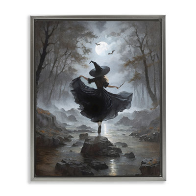 «Witch in Moonlit Forest», art mural sur toile flottante, design par Jo Moulton