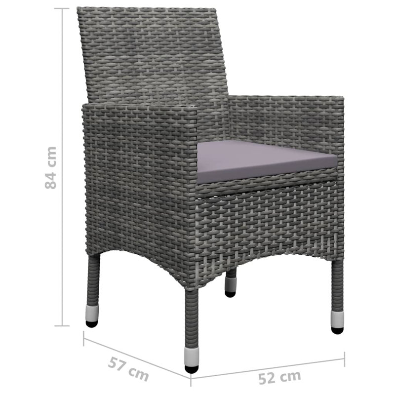 Ensemble de salle à manger moyen en bois d'acacia massif, Gris, Mauve, 4