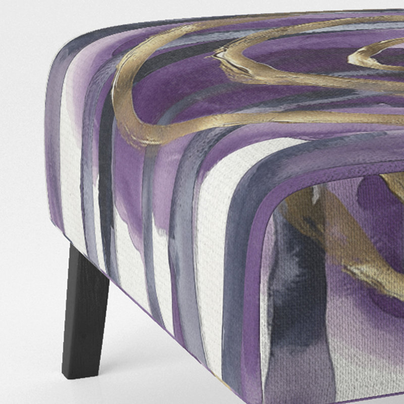 Mettalic I - Glam Upholstered Slipper Chair, Gray/Purple/Gold