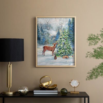 Winter Gathering Framed Print - Solid Wood