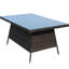 Table de patio rectangulaire avec verre trempé transparent - Cadre en aluminium, brun, protégé et eau, assemblage inclus extérieur et extérieur, brun, résistant aux intempéries,