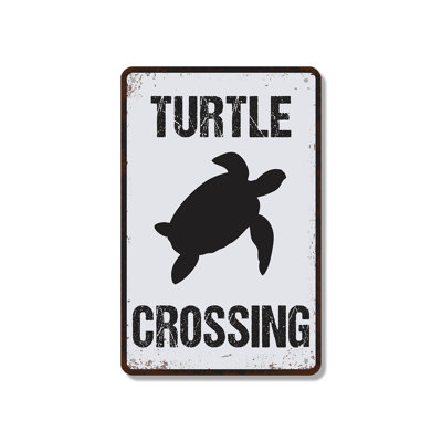 Enseigne de tortue de style vieilli (paquet de 2) 7 po x 10 po