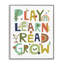 Play Apprendre, lire, grandir, typographie grise, estampe numérique par Lisa Perry White-65692861-65692859