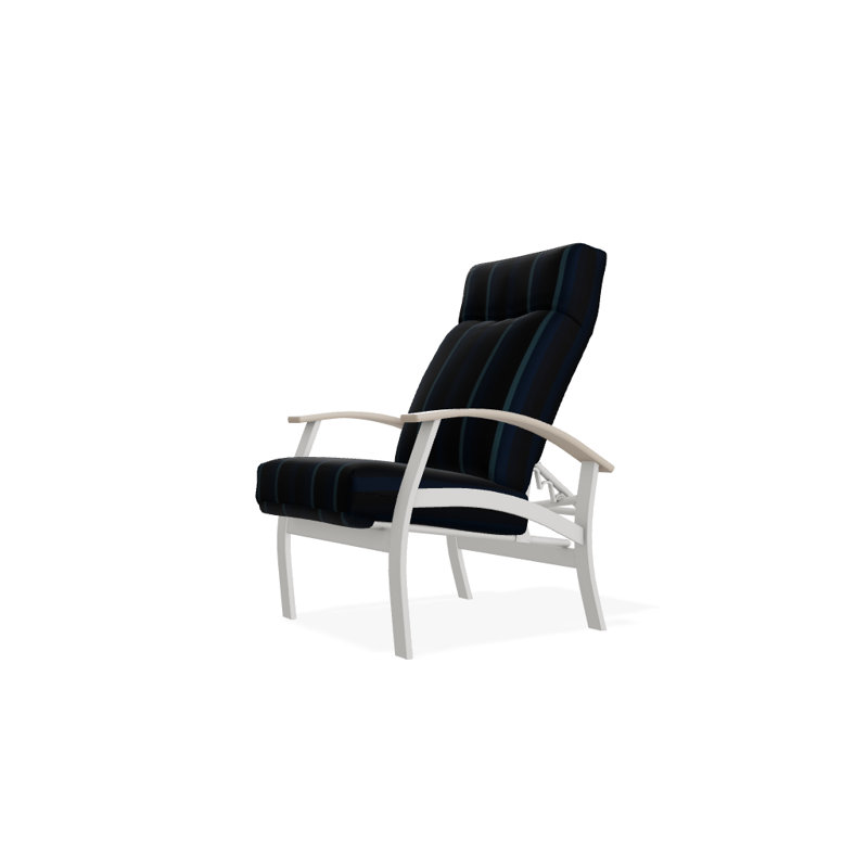 Chaise de patio inclinable avec coussins Askar, Indigo, Désert P60, Neige texturée