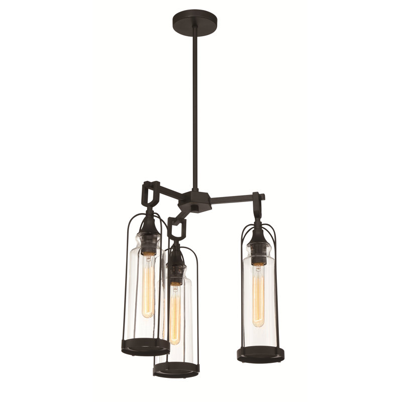 YASMIN 3-Light Outdoor Chandelier, Black