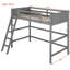 Lit mezzanine en bois massif avec échelle-1292527037